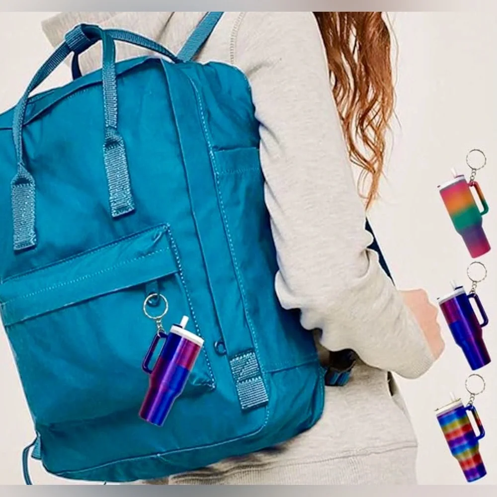 Colorful Ombre Stainless Steel Tumbler Keychain - Women Accessories - Picture 4 of 5